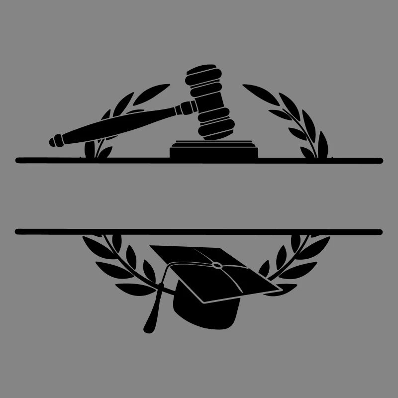Anwaltsmonogramm mit Hut und Hammer