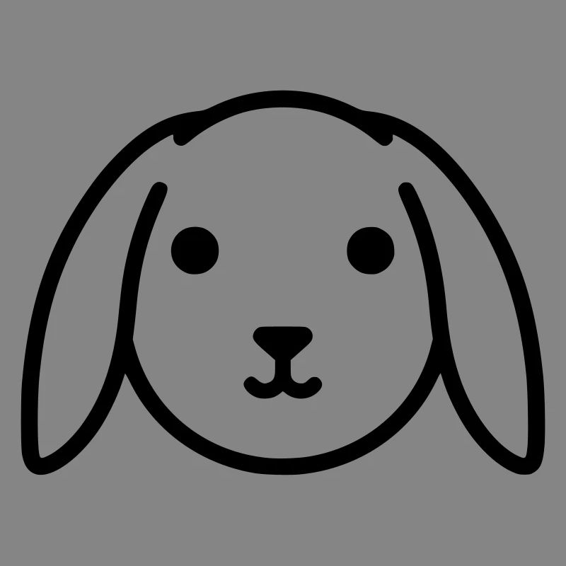 Cute floppy ear bunny rabbit head