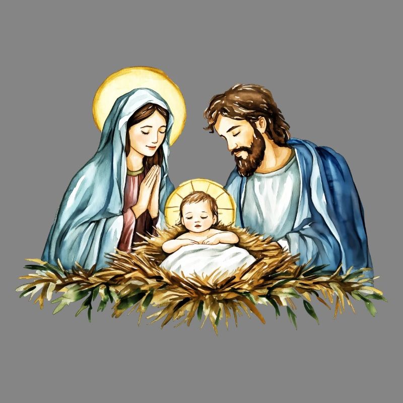 Weihnachtspullover Weihnachten an der Krippe Jesus