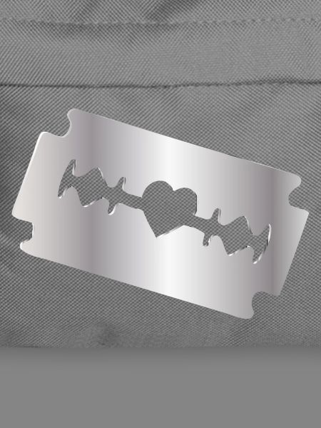 Rasierklingen-Illustration mit Herzmotiv