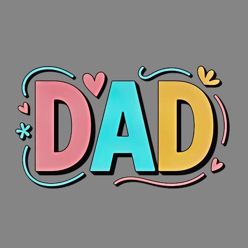 Pastel Gradient Dad Hearts Design