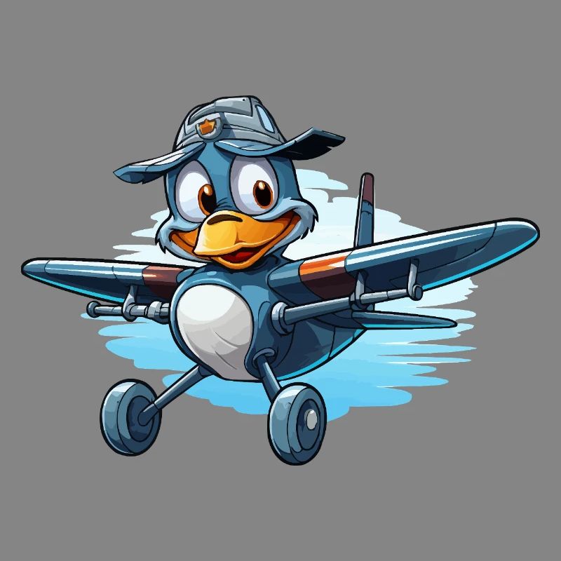 Pinguin Pilot im Luftflugzeug