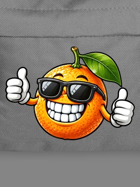 Coole Apfelsine mit Sonnenbrille Lächeln
