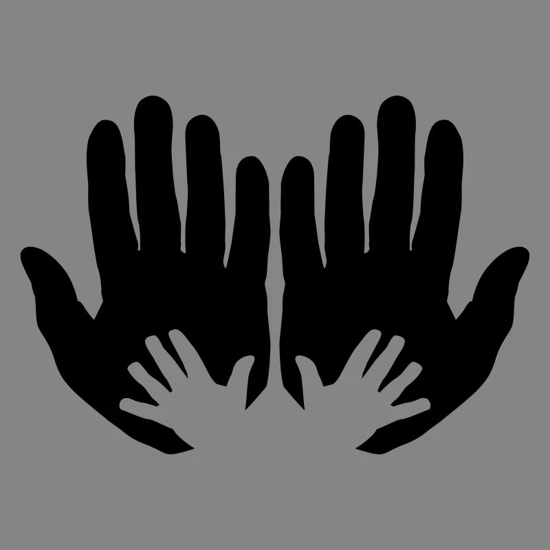 Open parents hands with children's hands