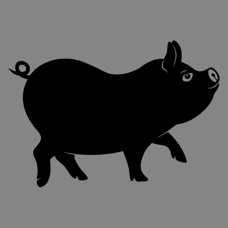 Schweineschattenfigur mit lockigem Schwanz