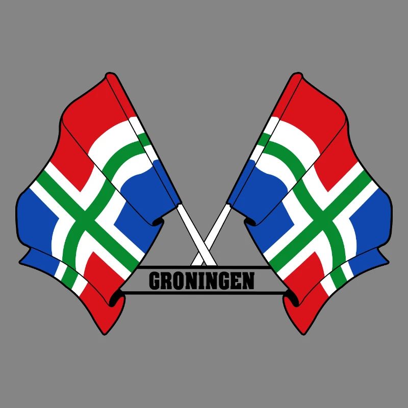 Two flags text GRONINGEN