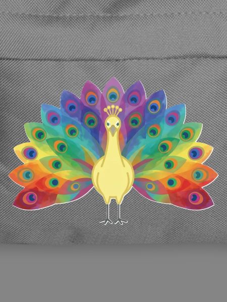 Regenbogenpfau in Federn