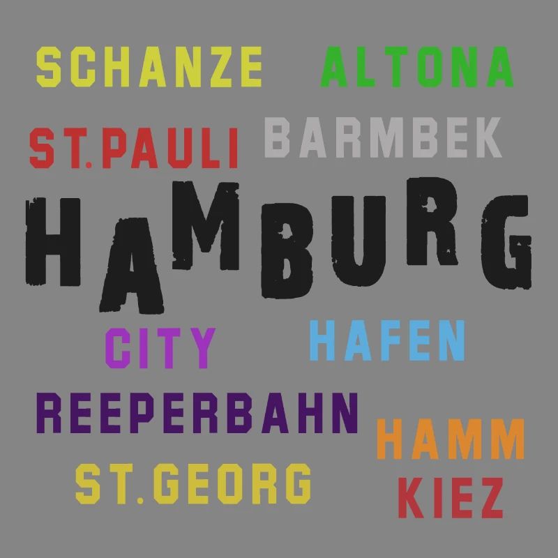 Collage typographique du quartier de Hambourg