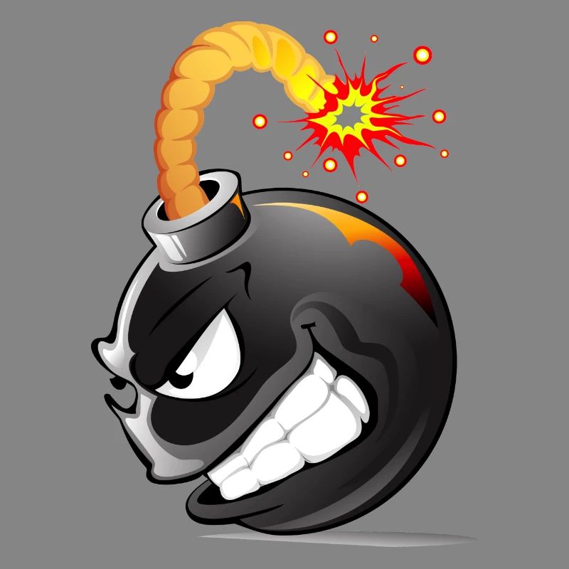 Bombe, bombe, bombe avec la face explosée bombe #