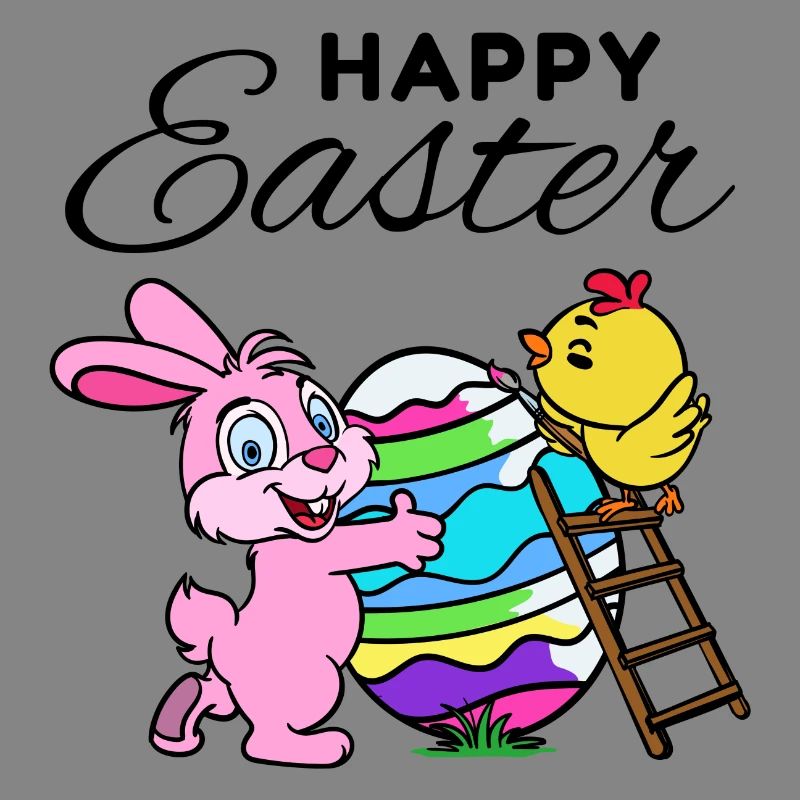 Happy Easter Easter Bunny Easter Chick Sweet