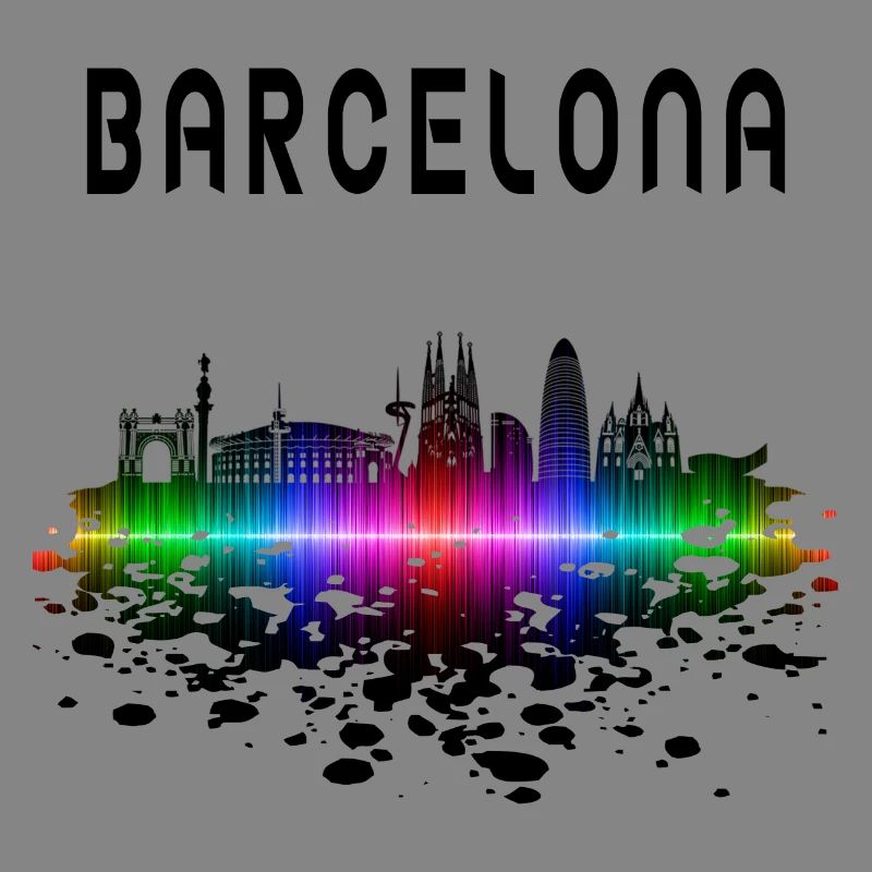 Cadeau/design Splash Skyline de Barcelone
