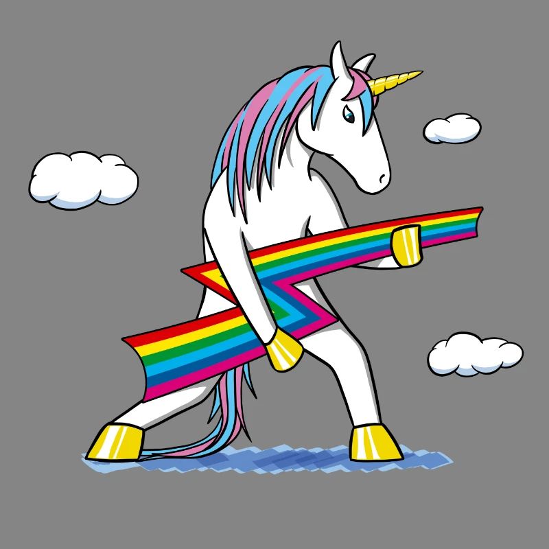 Rainbow Rock – Licorne avec éclair arc‑en‑ciel