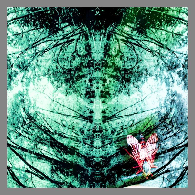 Forest Reflection Teal Butterfly