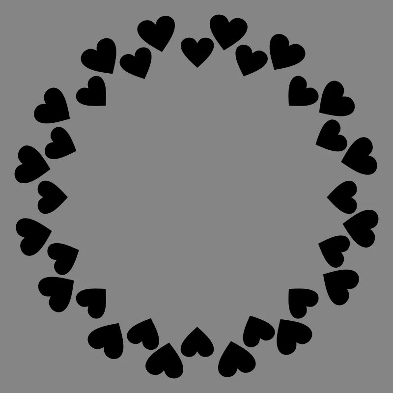 Hearts circle large small double circle