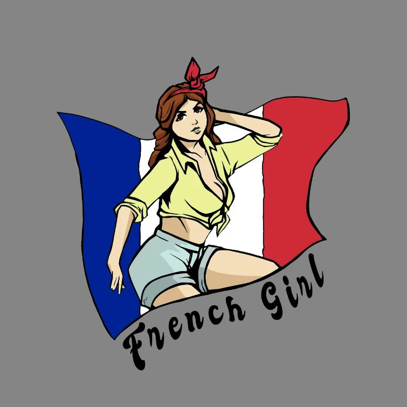 Frankreich Mädchen Flaggen Design