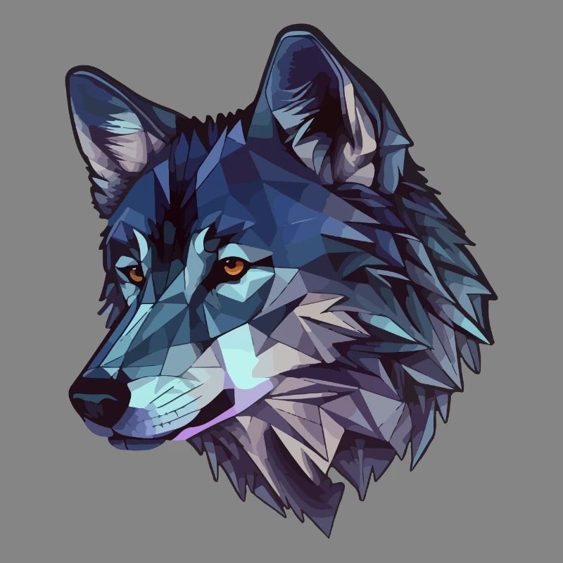 Stylized, geometric wolf