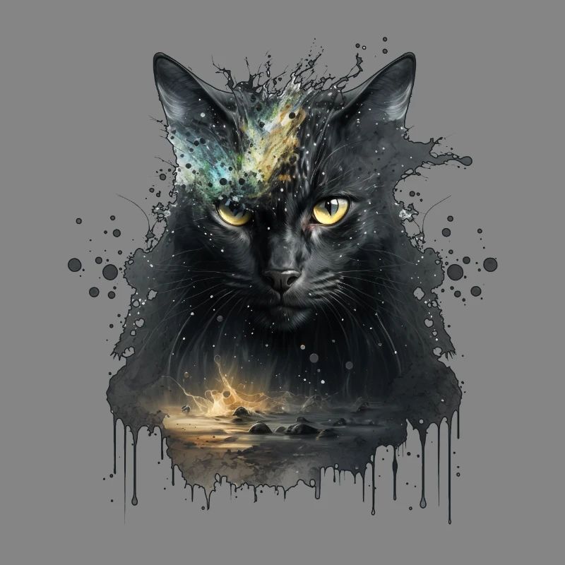 Chat noir dans la conception de l’espace