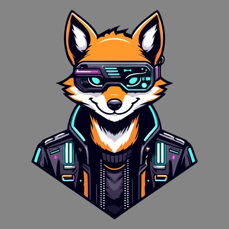 Cyber Fox Neon Tech Wild