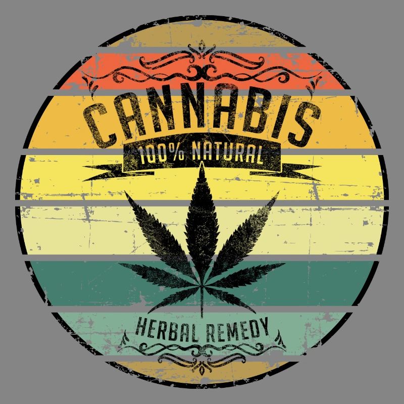 Feuille de cannabis rétro