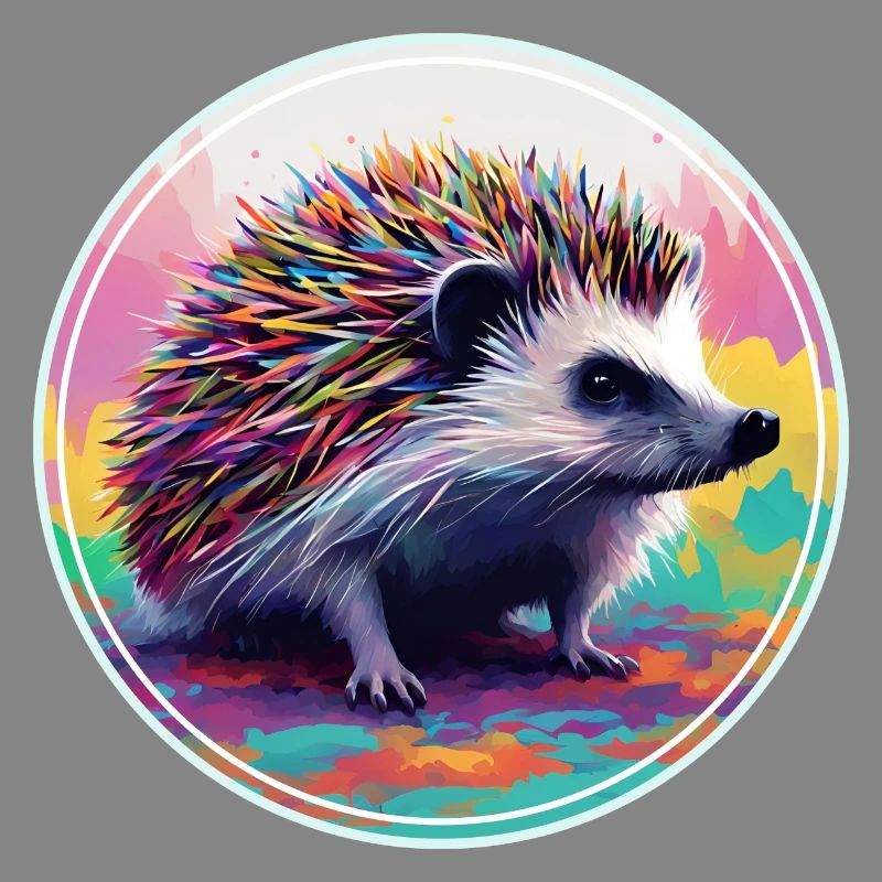 Farbenfrohe digitale Kunst - Igel