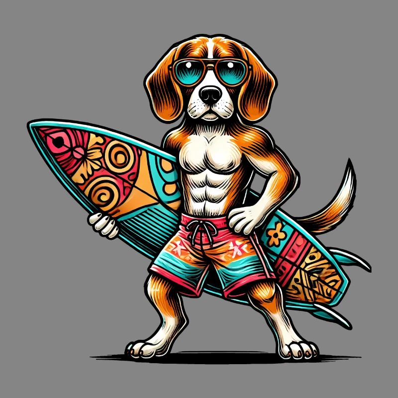 Beagle Surfer