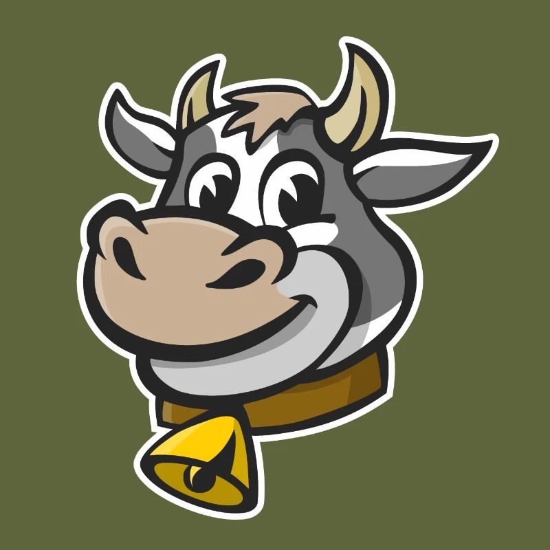 Illustration joyeuse d’une tête de vache.
