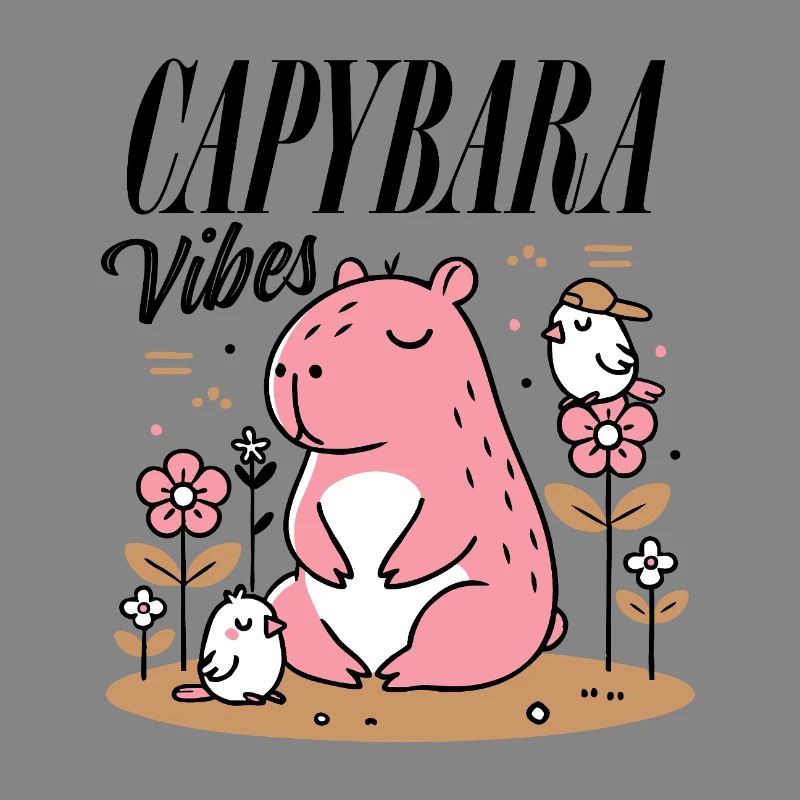 Entspanntes Capybara mit Freunden