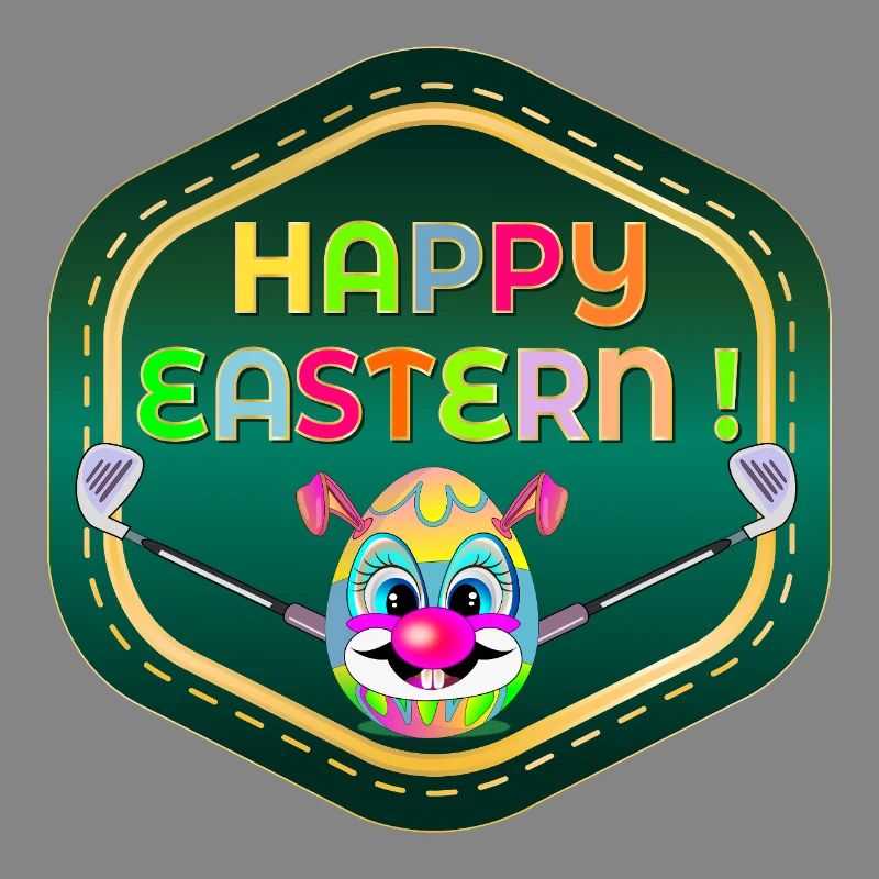 HAPPY EASTERN EGGS PLAYING GOLF