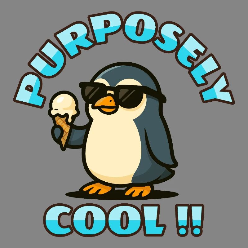 Cooler Pinguin mit Eis