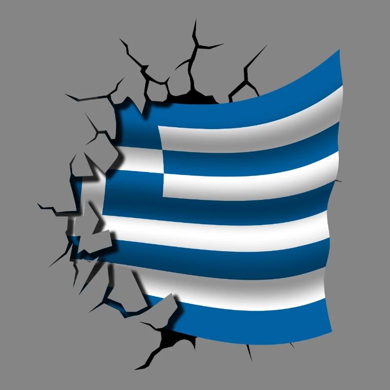 Drapeau de la Grèce - Grèce - Drapeau Broken Design