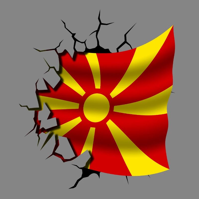 Drapeau de la Macédoine - Macédoine - Drapeau brisé