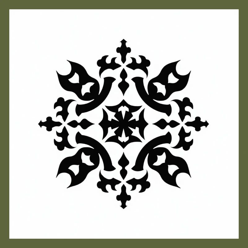 Intricate Black Snowflake Pattern