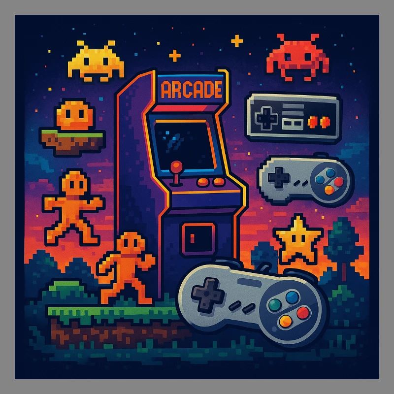 Conception de jeu d’arcade Pixel rétro