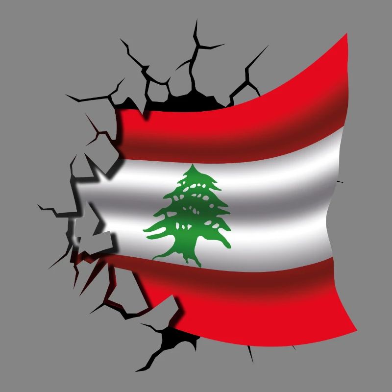 Drapeau du Liban - Drapeau Broken Design
