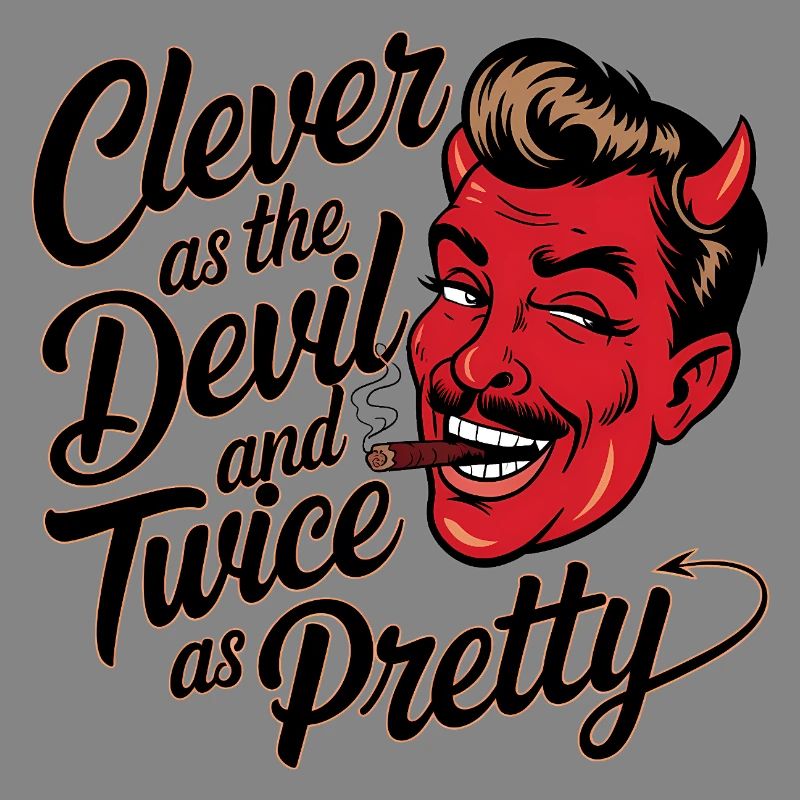 Naughty devil with cigar and charm