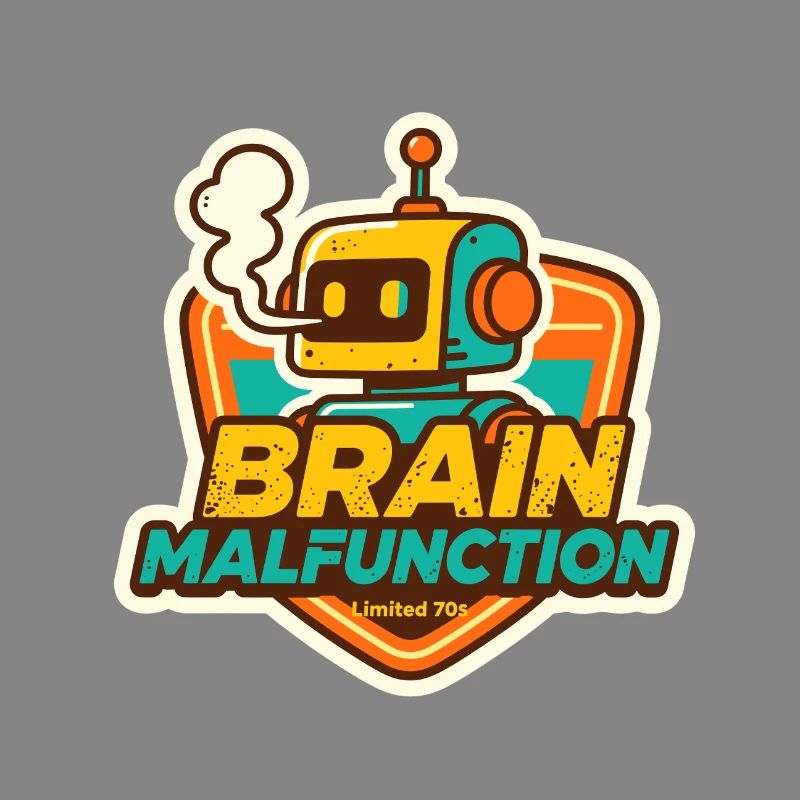 Brain Malfunction Retro Robot Design