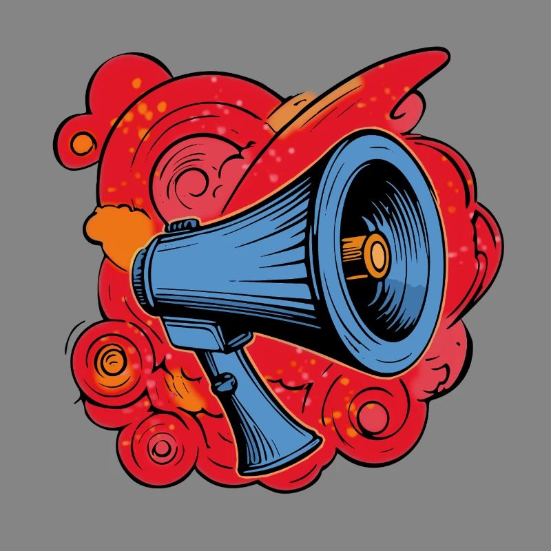 Graffiti speaker with vibrating explosions