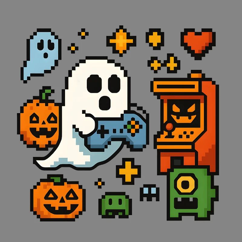 Pixel Ghost Gaming Retro Design