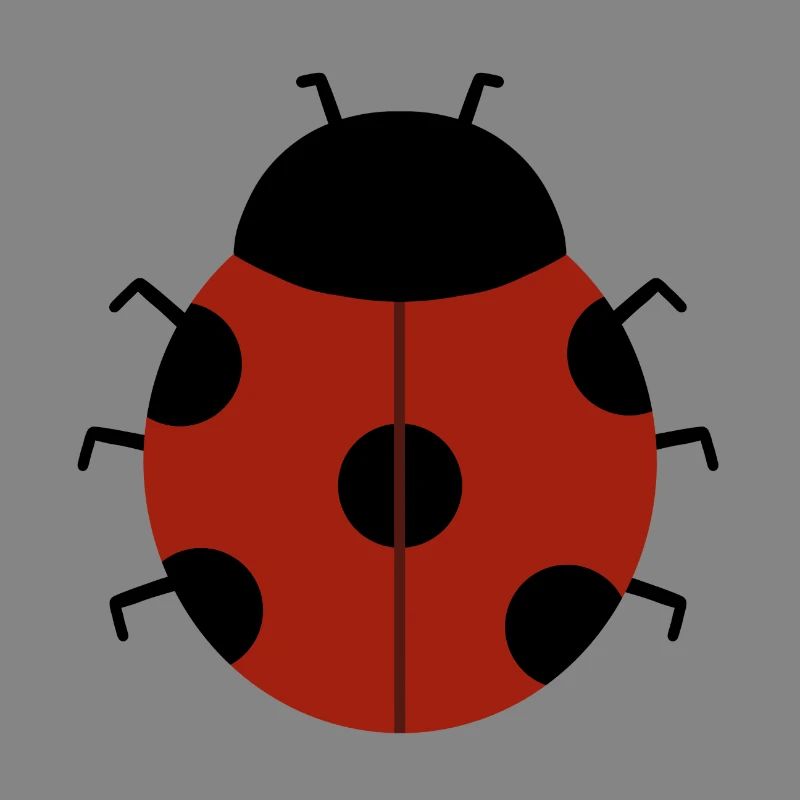 Red Ladybug Illustration for Eco-Friendly Apparel