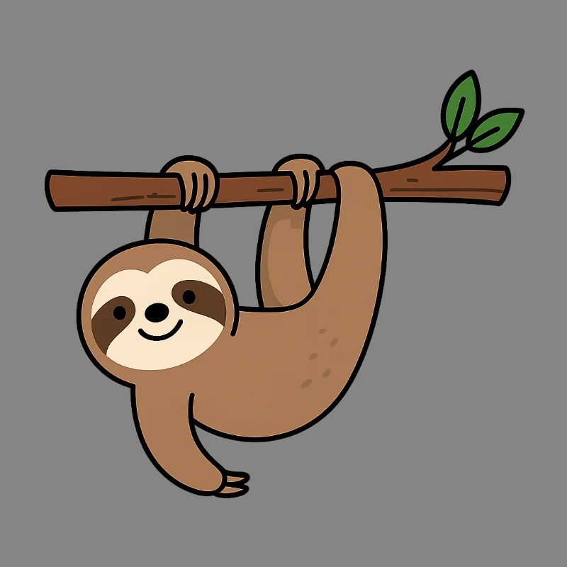 Cute sloth on branch