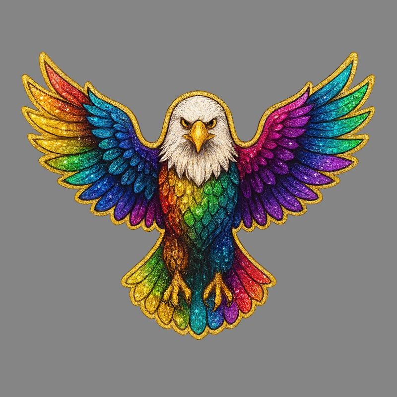 Rainbow Eagle Wing Art