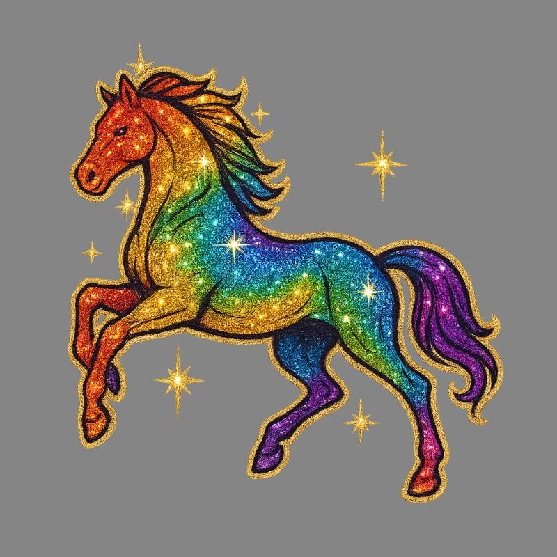 Regenbogen Pferd | Einhorn Glitzertraum