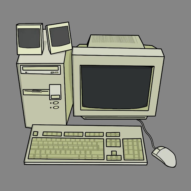Retro Computer Desk Setup