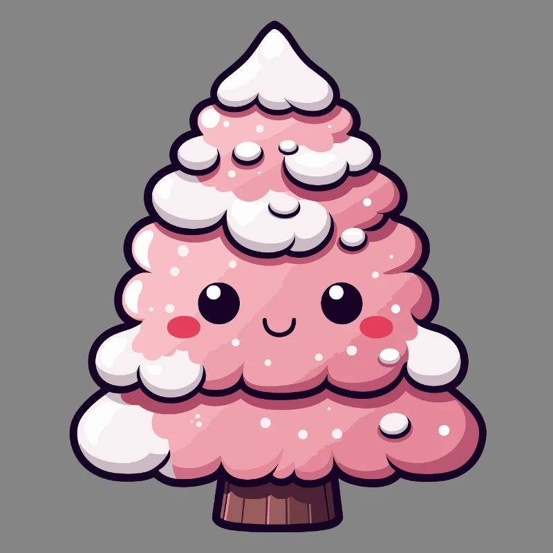 Chibi Pink Snowy Tree