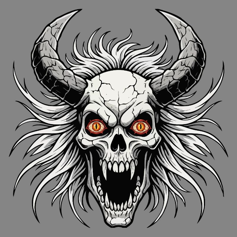 Devil skull with horns