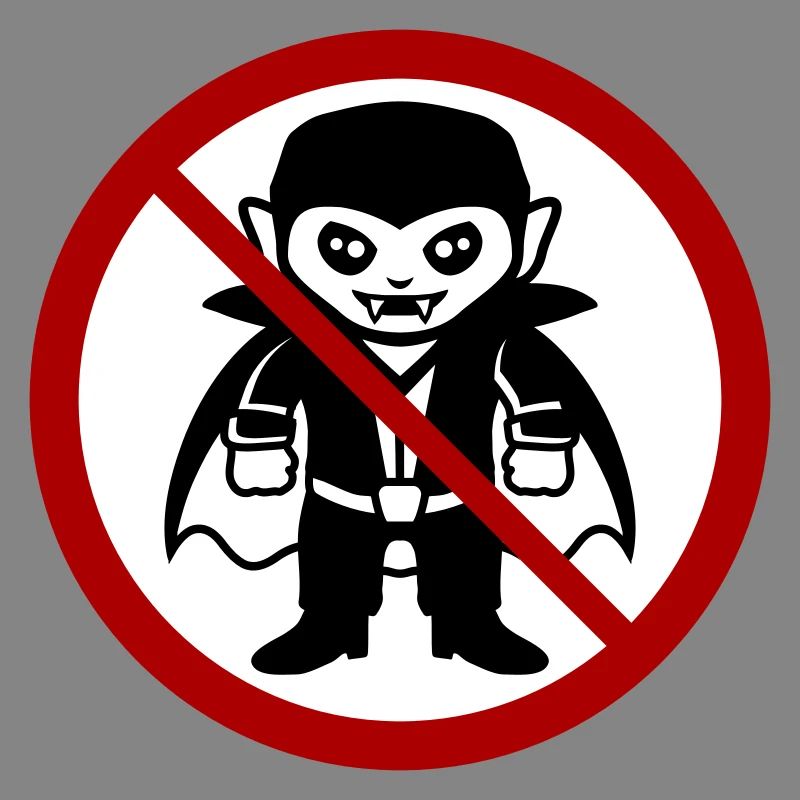 Pas un vampire ! Drôle de panneau d’interdiction Halloween