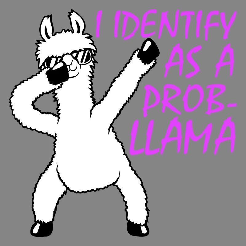 I Identify As A Probllama Cool Lama Problem Spruch
