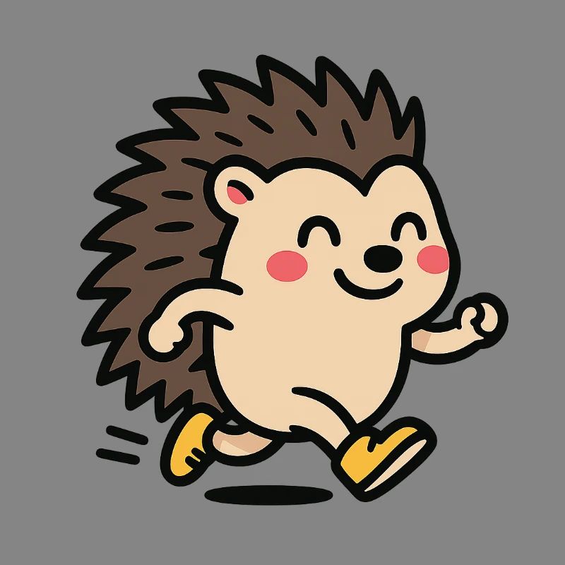 Hérisson Sprinter Mascotte mignonne