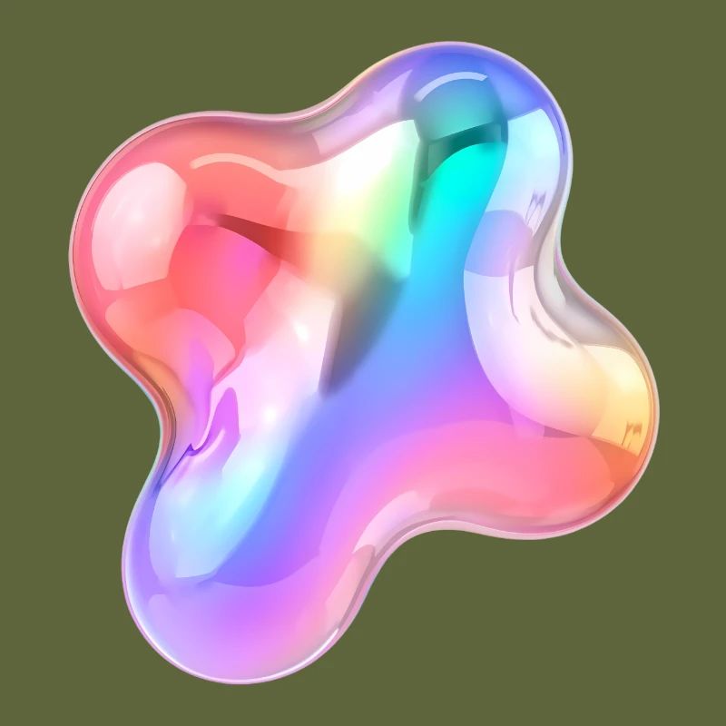 Regenbogen Glänzendes abstraktes Blob-Design