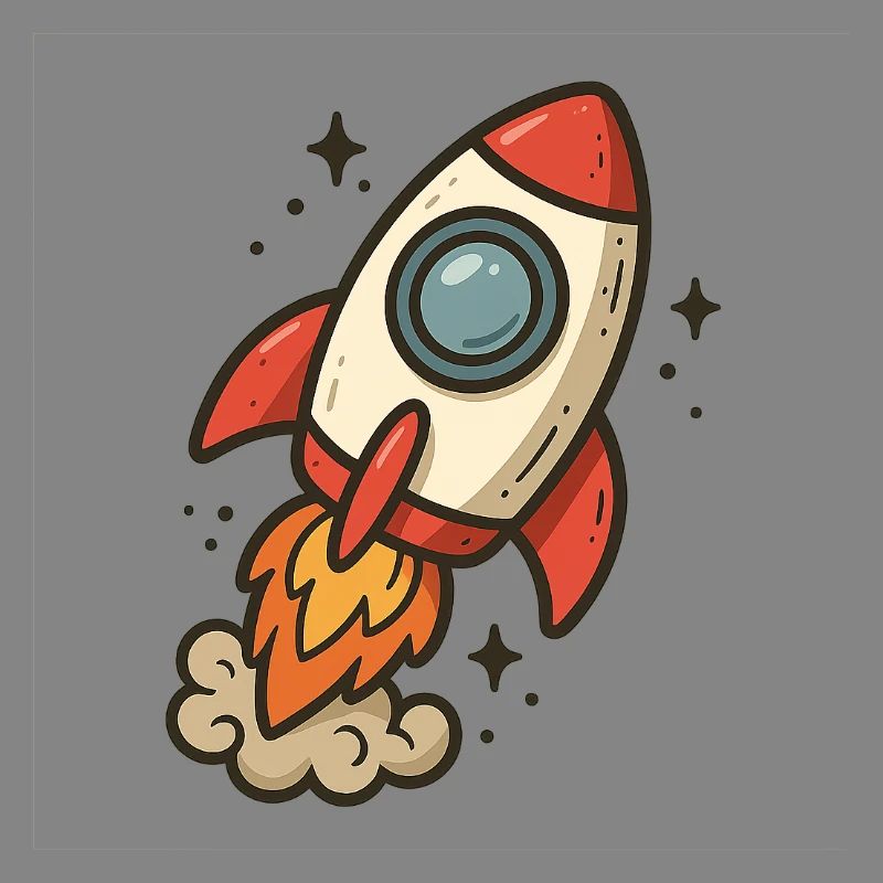 Fusée cartoon spatiale